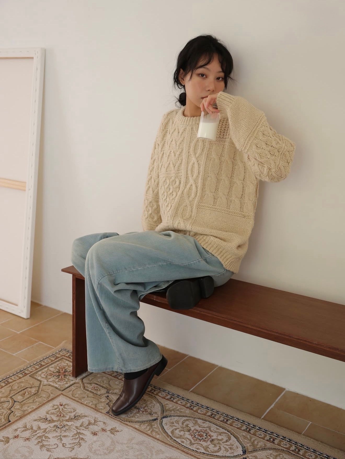 【冬日慵懶感麻花毛衣❄️】Round Neck Loose Fit Cardigan