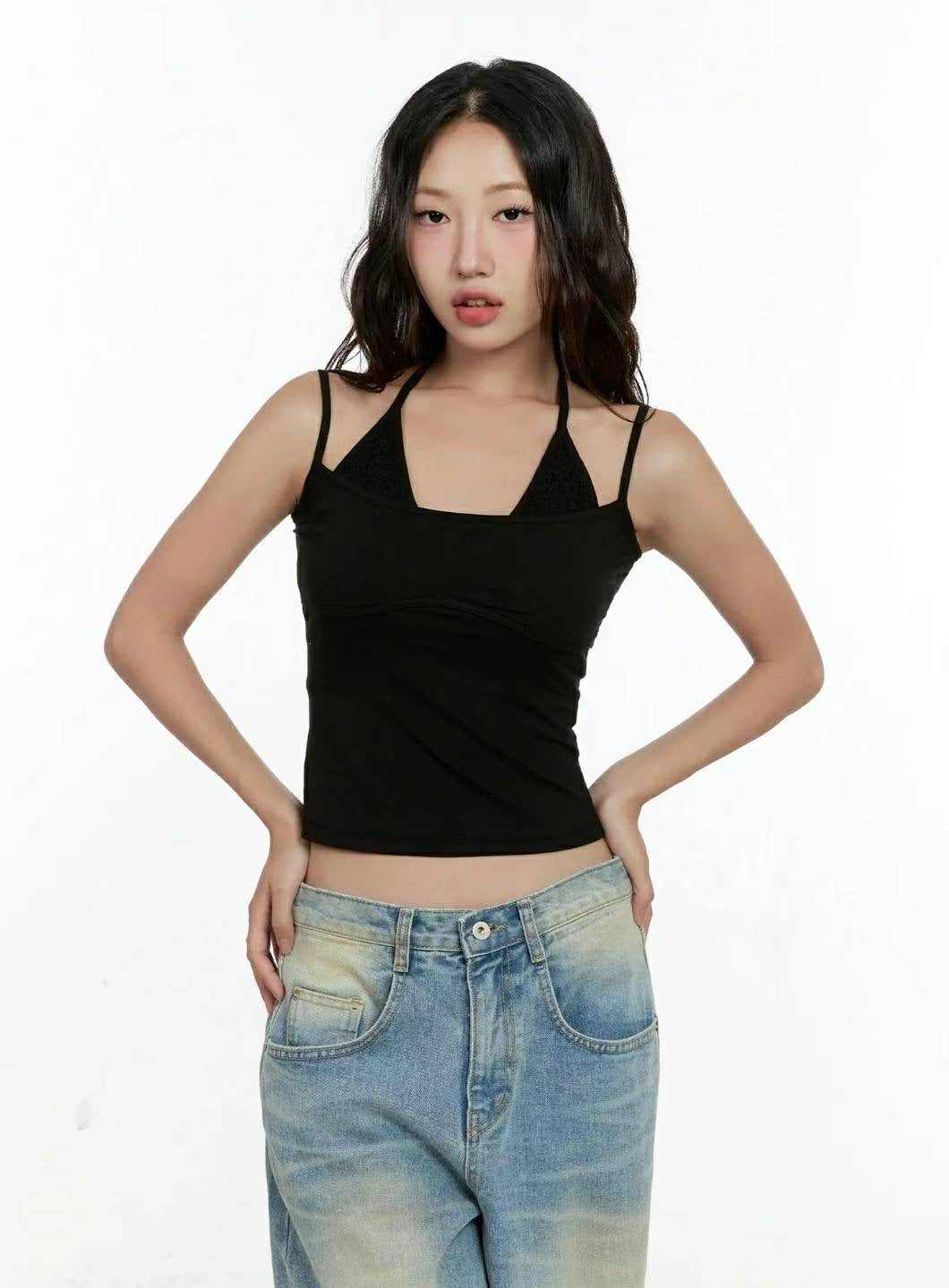 【假兩件laces背心🎶】Double Layered Lace Cami Top