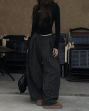 Outerity striped wide leg pants