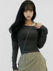 【小性感單肩Top】Vienna Solid Single Shoulder Top