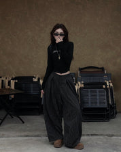 Outerity striped wide leg pants