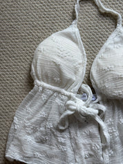 Seaside Lace Tie-Front Halter(with pads)