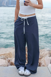 【歐美休閑感綁帶西褲】Casualuxe Wide Leg Suit Pants