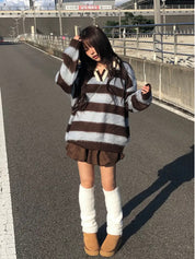 【人氣大熱產品🔥】Striped Polo Oversized Cardigan