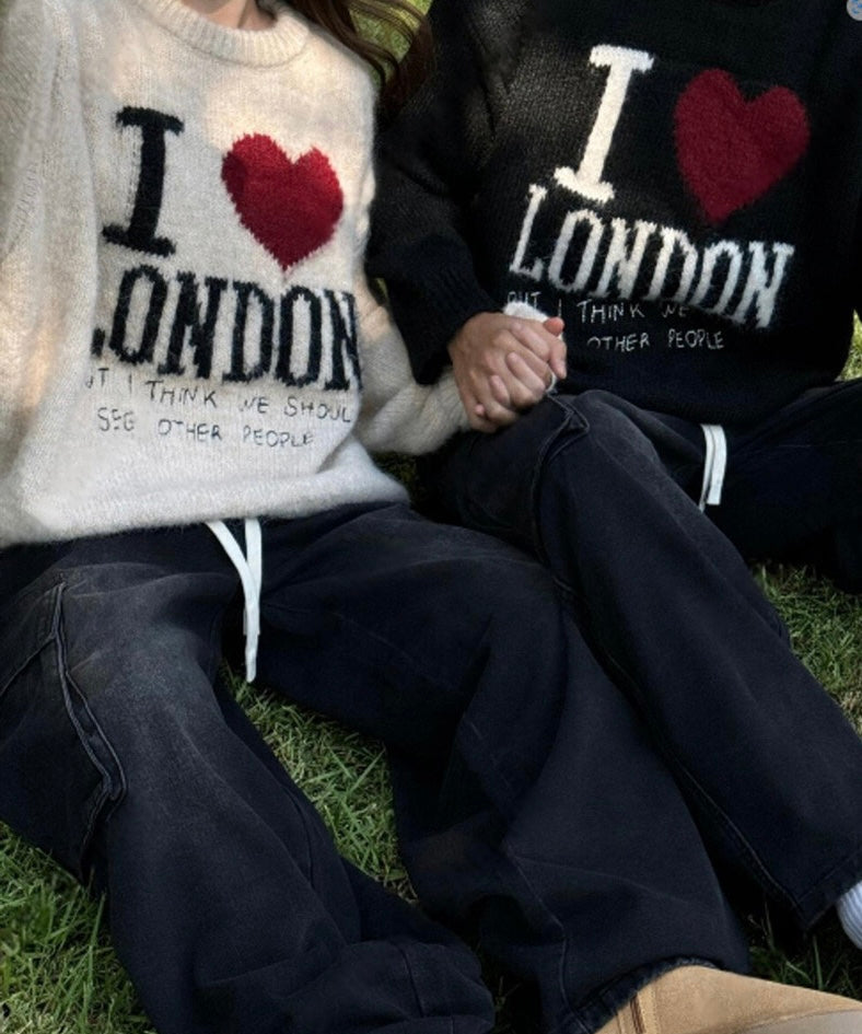 【情侶款】I love London Crew Neck Cardigan