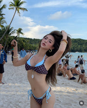 2-piece Brown Polka Dot Bikini(with pads)
