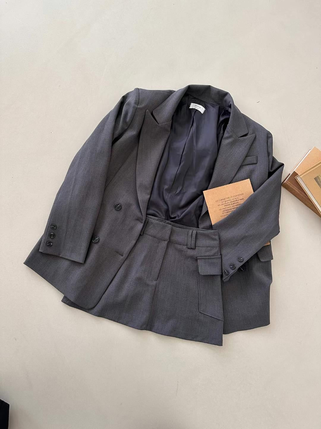 【可分開入手！】Oversized Pocket Solid Blazer Set