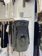 【🇰🇷韓國連線】皺皺領橫間一字膊Top