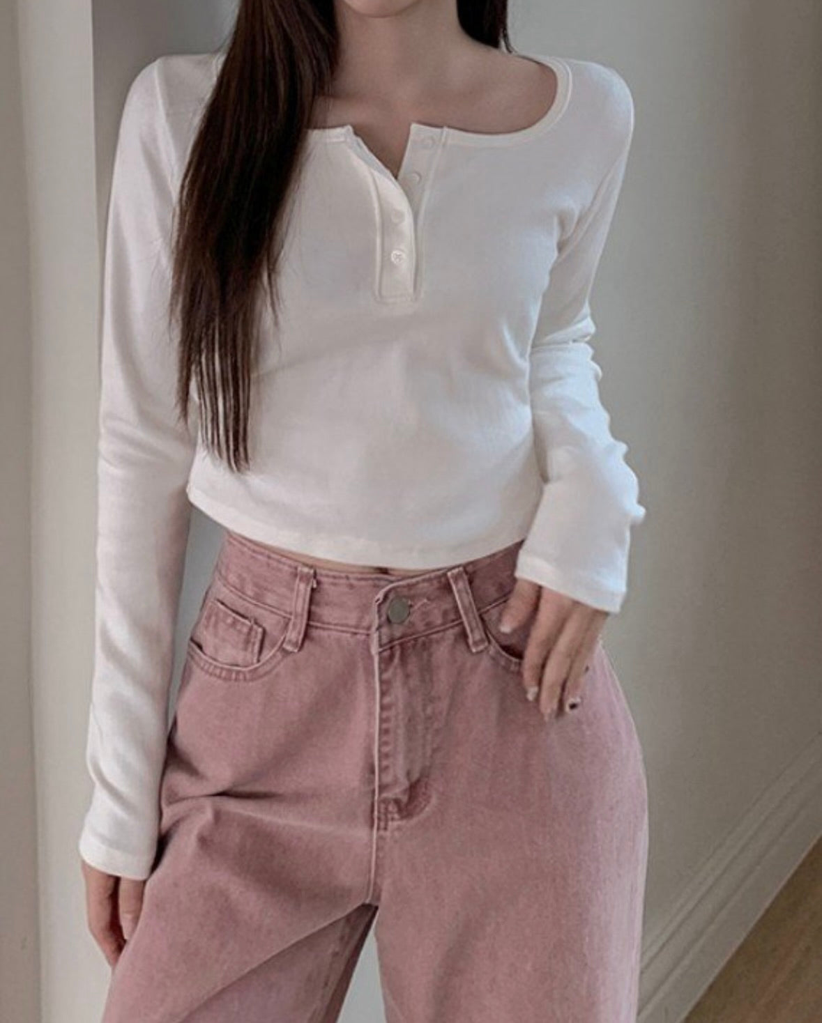 【🇰🇷韓國連線｜$99系列】歐美基礎款鈕扣上袖Top