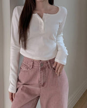 【🇰🇷韓國連線｜$99系列】歐美基礎款鈕扣上袖Top