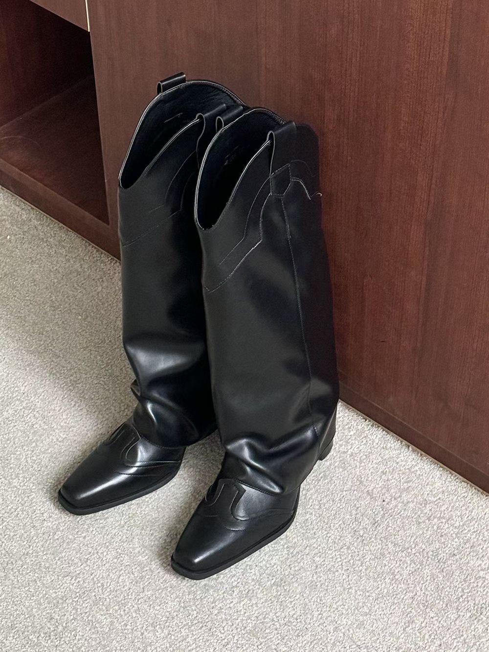 【2025大熱！】 Leather Western Boots