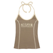 #K019 Sculptor Classic Logo Halter Top