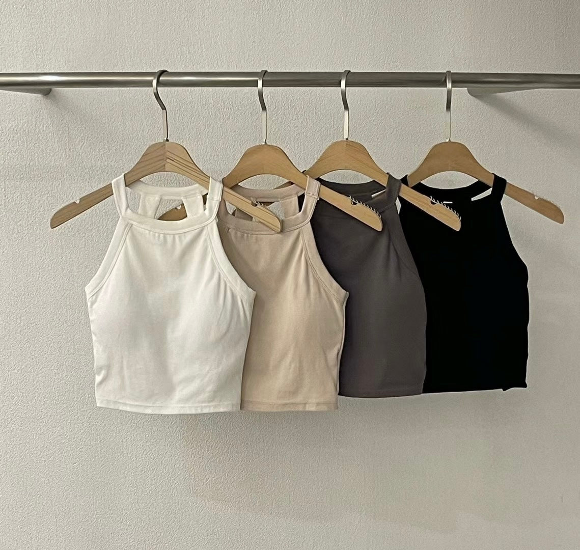 【✔️PAD｜特別露背設計】Tania Solid Backless Padded  top