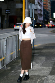 Mavis Solid Brown Skirt