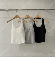 【✔️PAD｜鎖骨銀扣設計】Silver Buckle Padded Halter Top