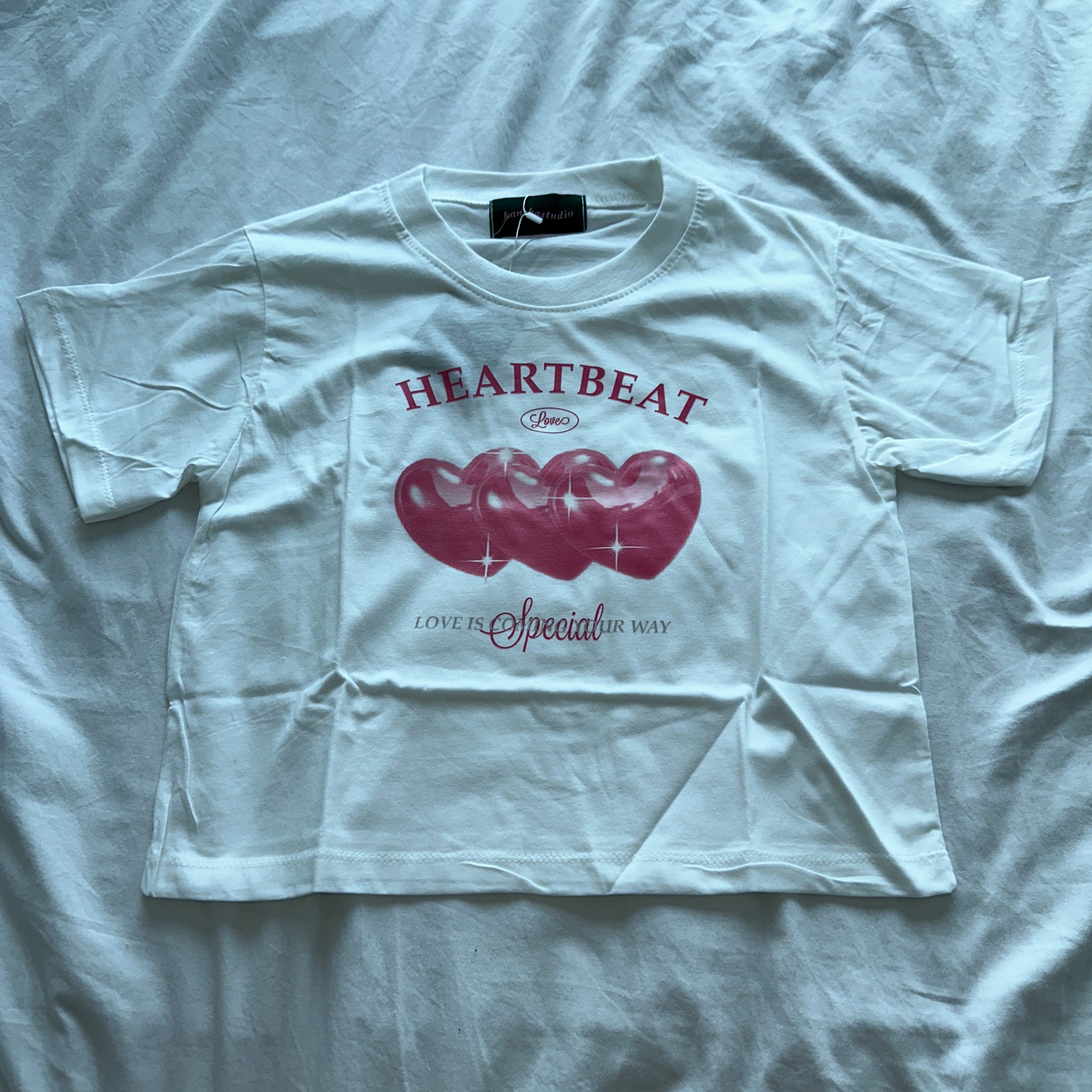 #T099 - Heartbeat Crop Tee