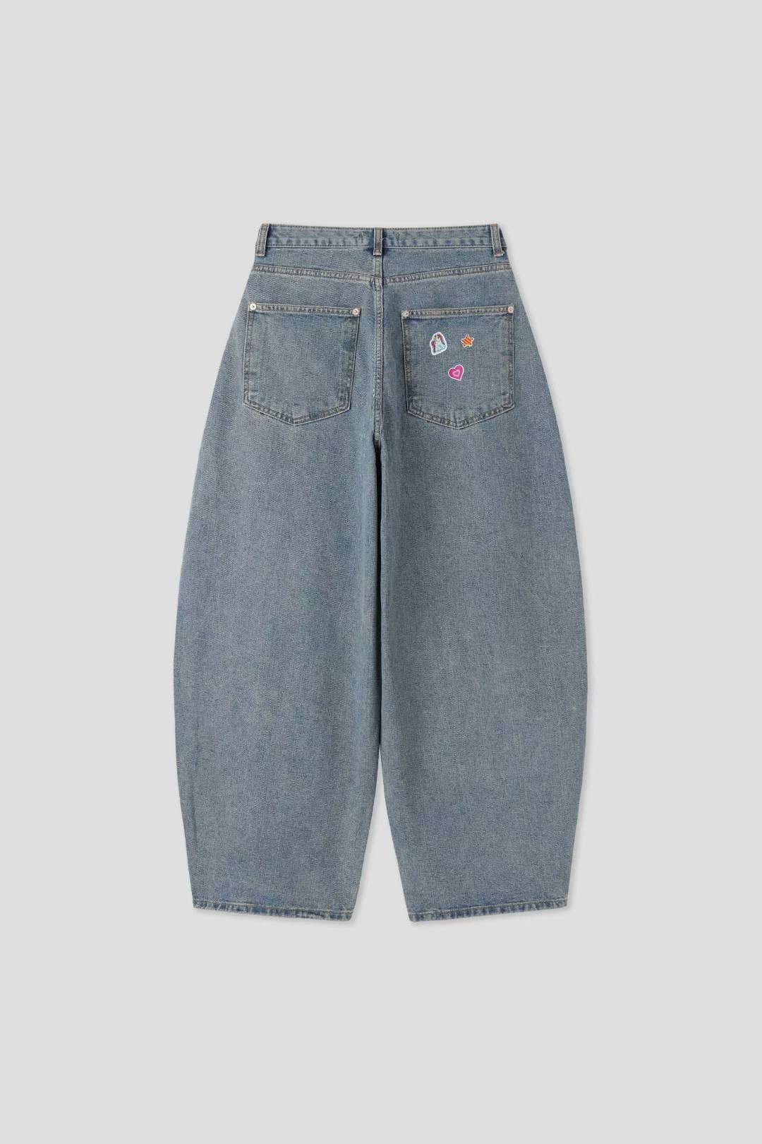 【大熱彎刀褲❤️‍🔥】Patches Barrel Jeans