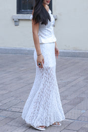 【法式復古!!氣質Lace魚尾裙】Lace Mermaid Maxi Dress