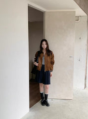 【🇰🇷韓國連線｜限時優惠價！】Leather Collar Suede Jacket