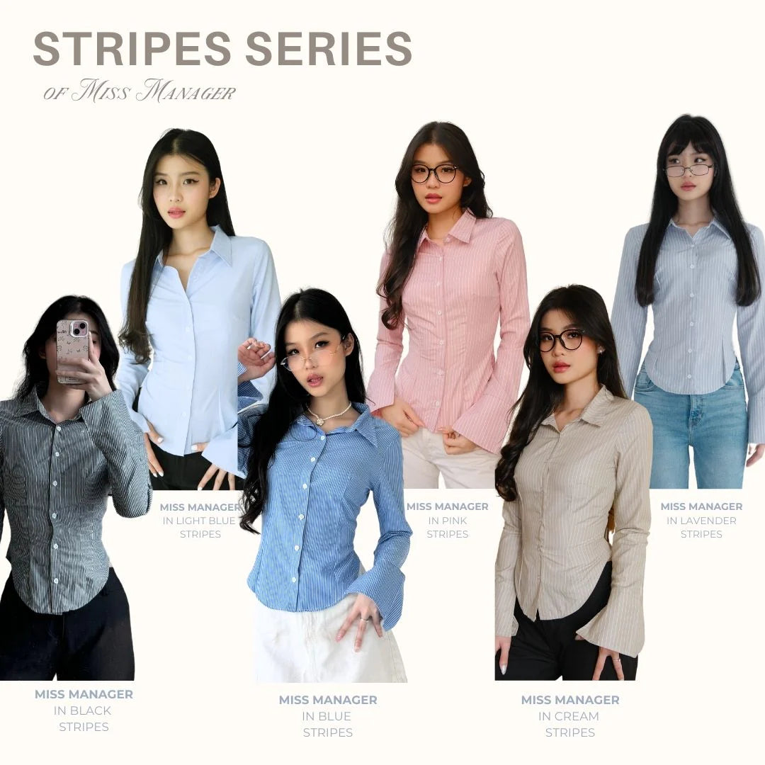 【後綁帶恤衫｜6色入】Miss Manager Fitted Shirt