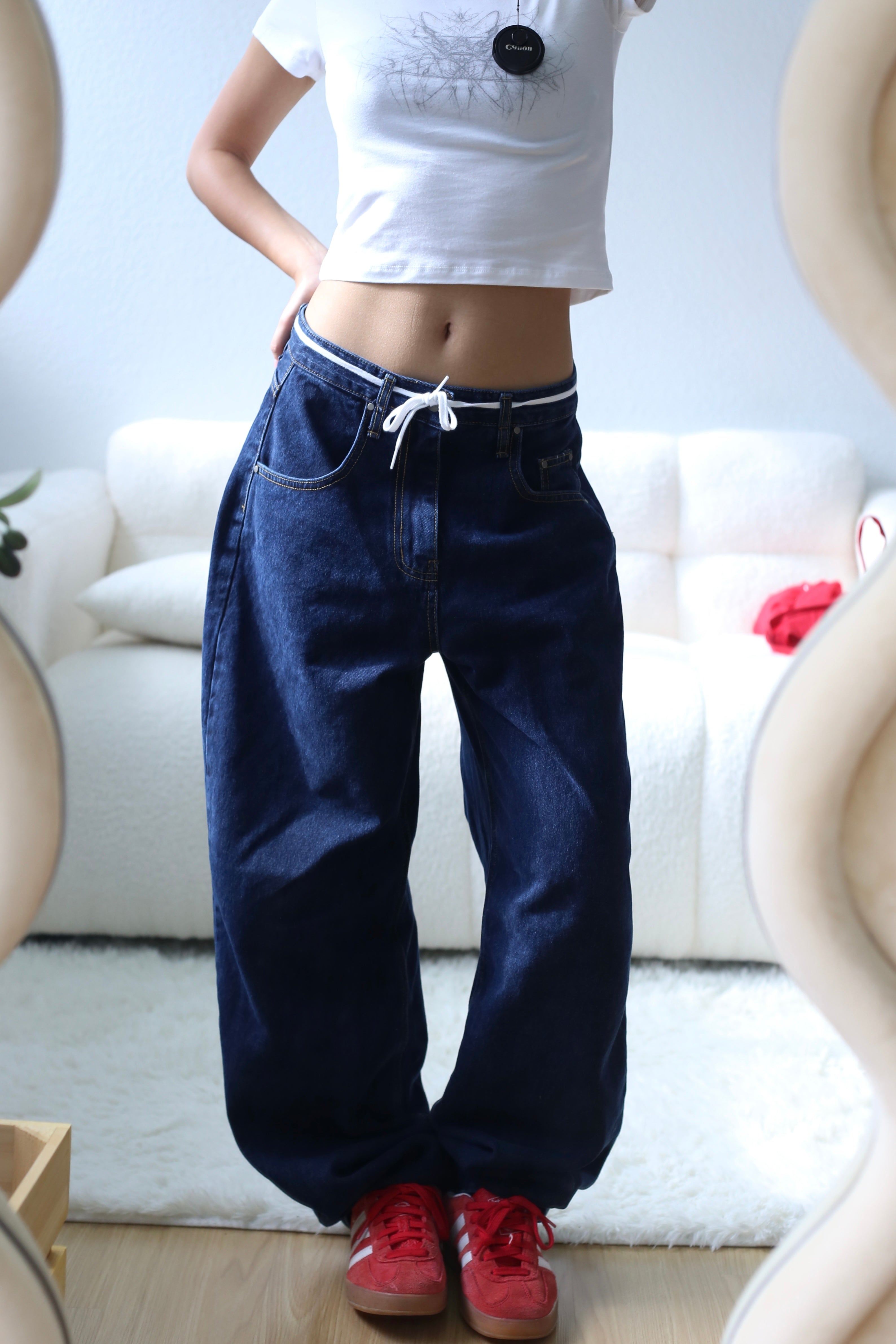 【原色彎刀牛仔褲】Classical Blue Barrel Jeans