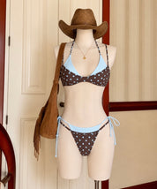 2-piece Brown Polka Dot Bikini(with pads)
