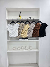 【Office必入款～】Basic Solid Single Shoulder Top