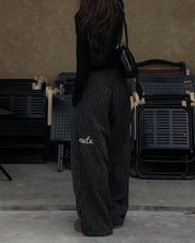 Outerity striped wide leg pants