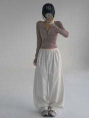 【假兩件長䄂Top🎶】Double Layered Button Front Long Sleeve Top