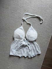 Seaside Lace Tie-Front Halter(with pads)