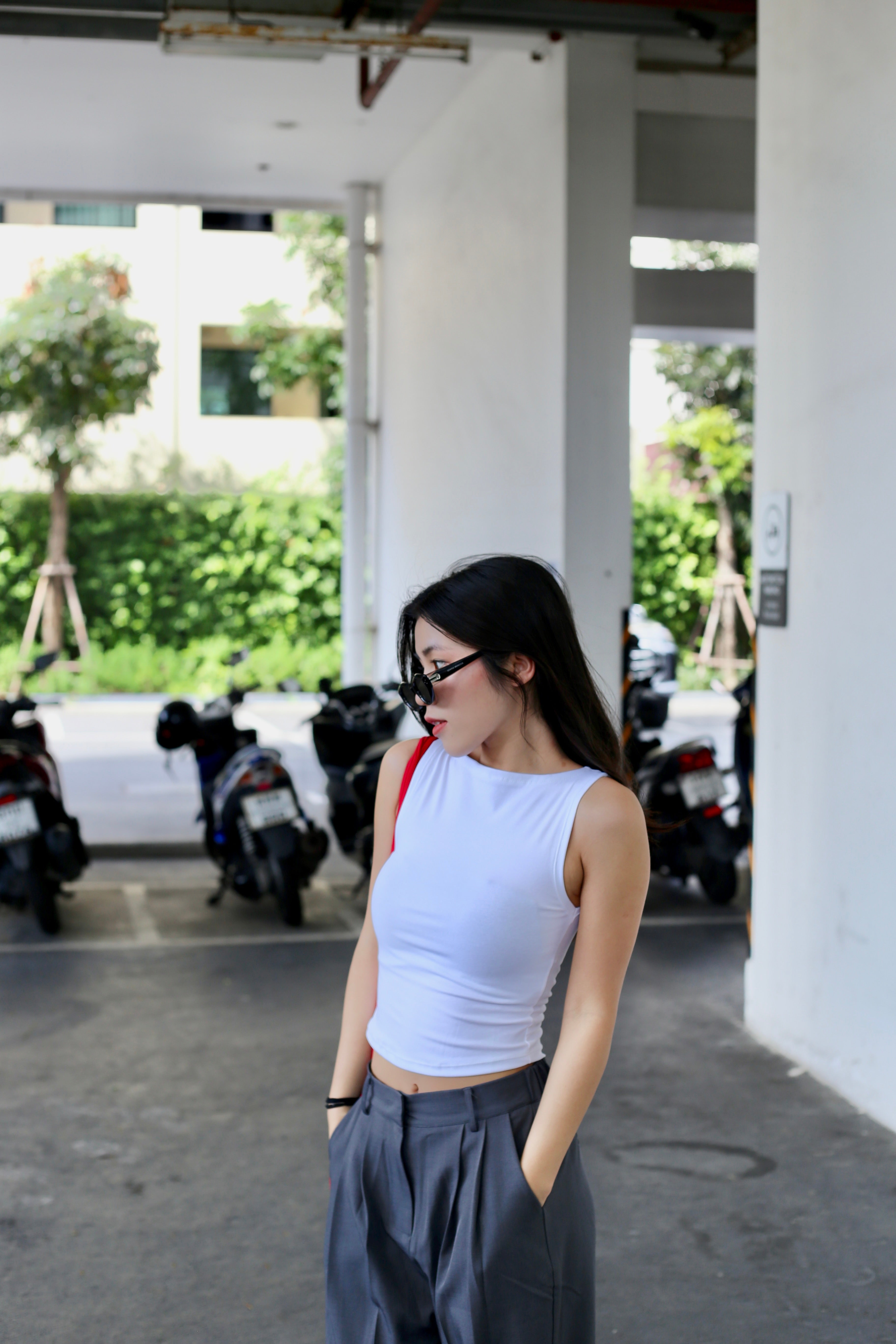 #T240【店主自留款! 10/10入膊背心】Basic Solid Boat Neck Tank Top