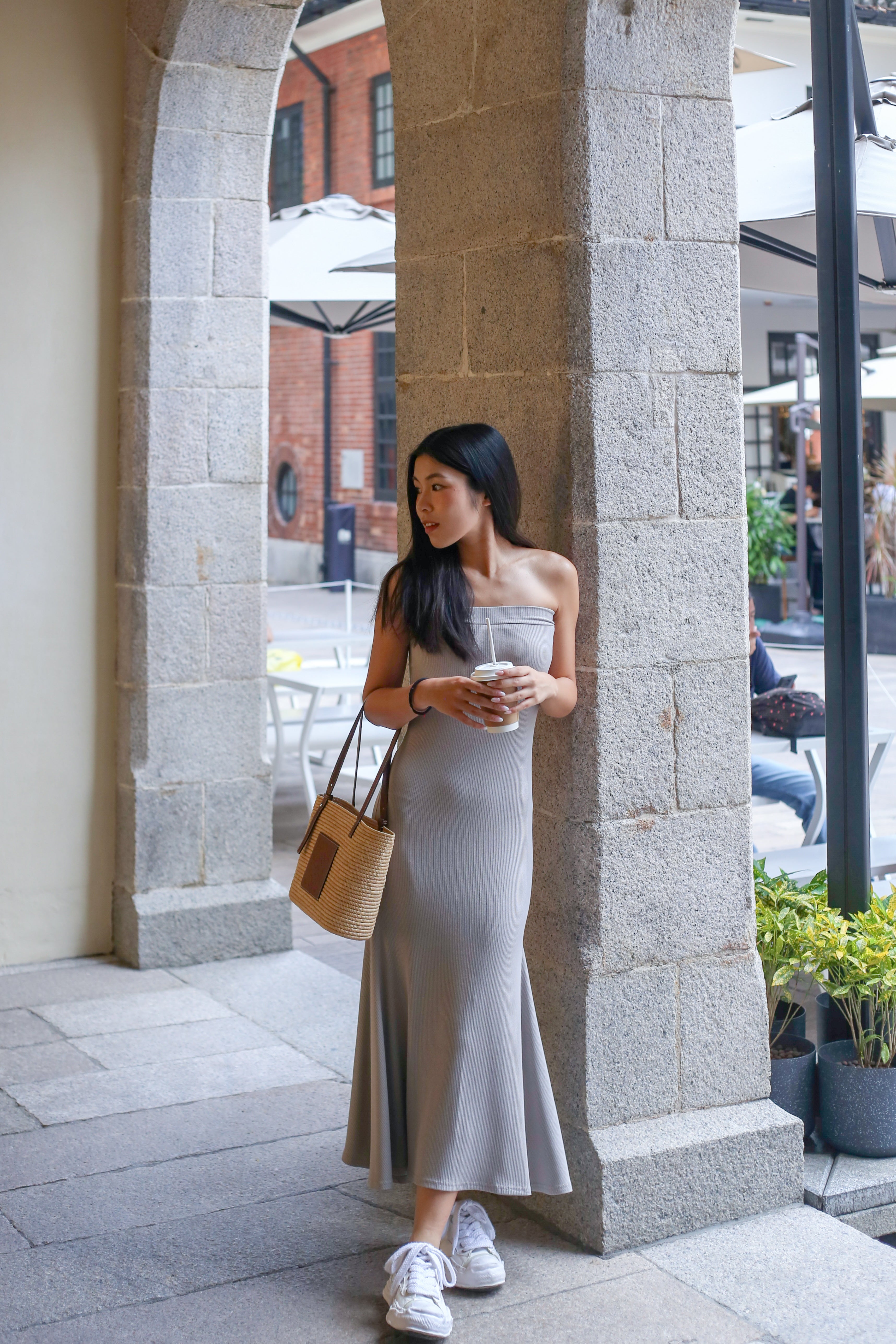 【✔️PAD｜魚尾裙設計】Basic Solid Padded Tube Mermaid Dress