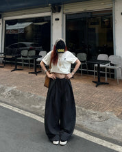 Outerity striped wide leg pants