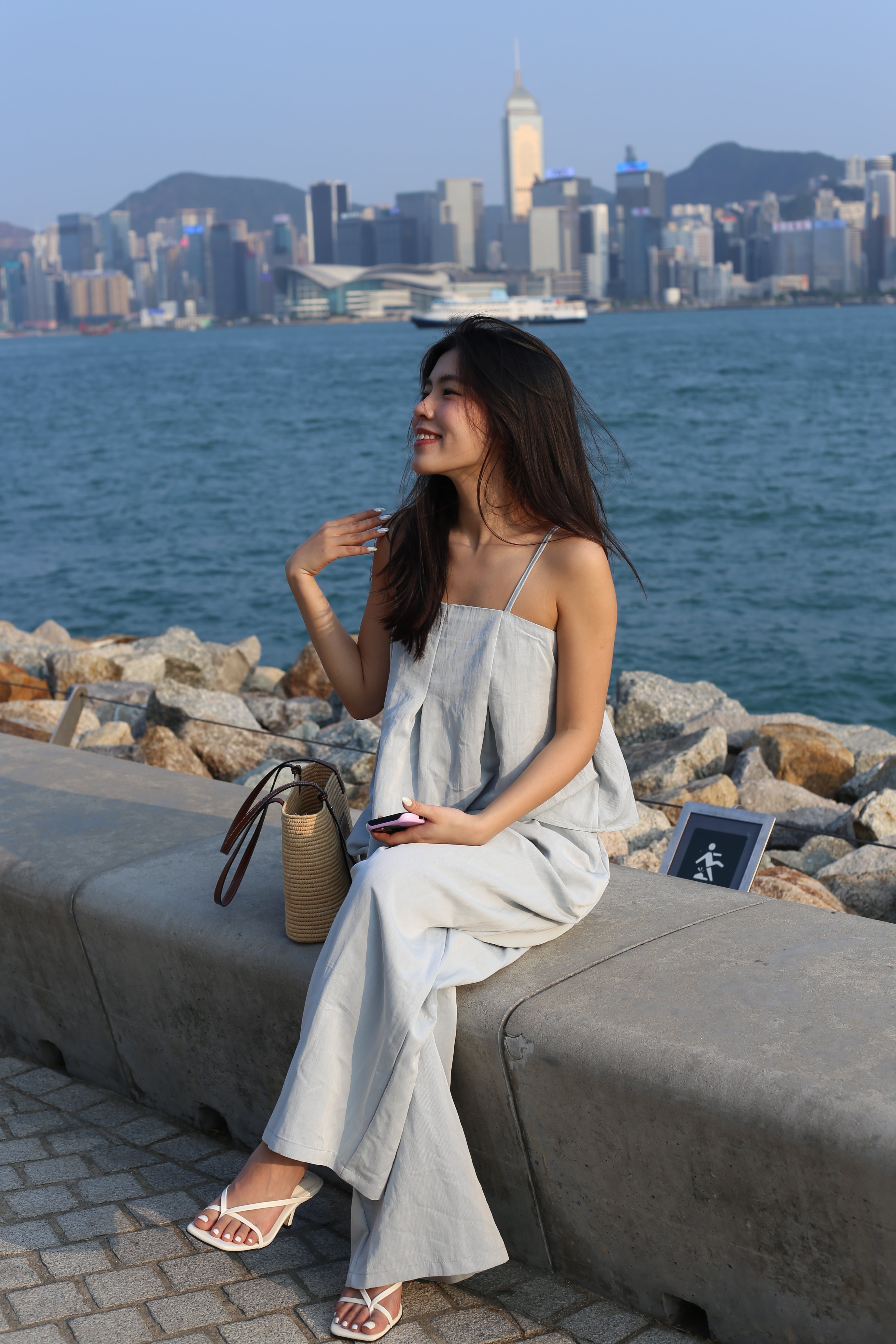 【超舒適慵懶渡假套裝】Solid Cami Top With Wide Leg Pants Set