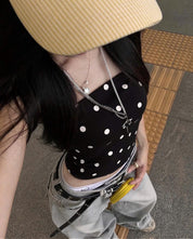 Bichan Strapless Polka dot Top
