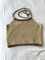 #T196 Basic Solid Knit Halter Top