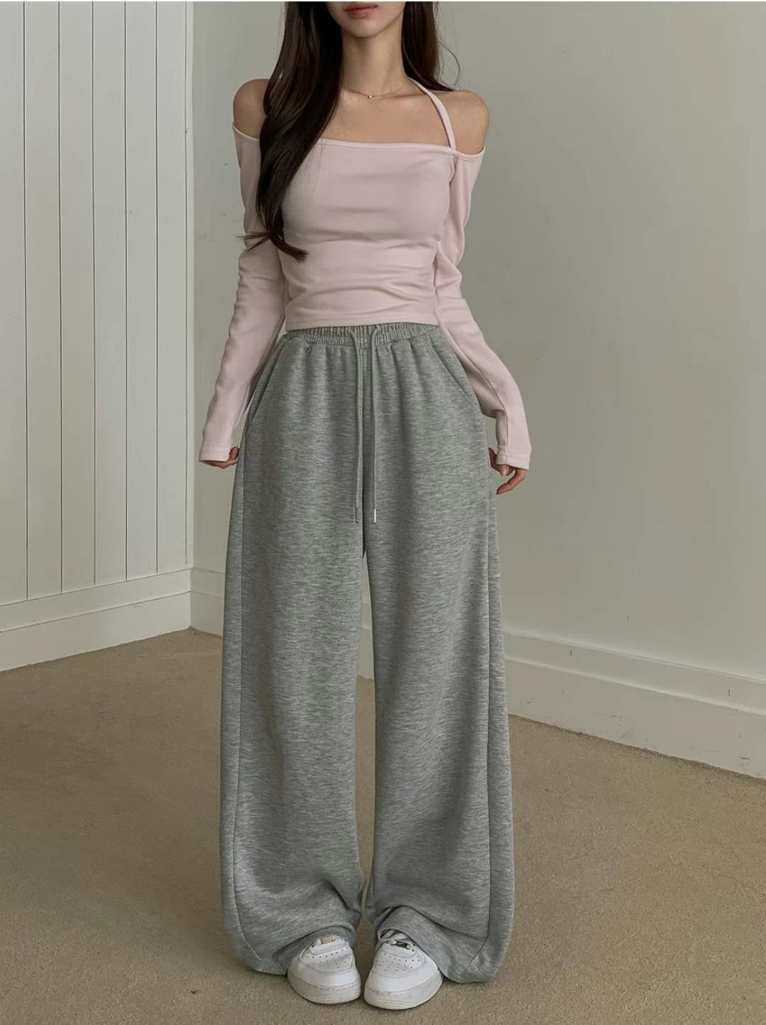 【$99系列｜ 一字領綁帶款】Basic Solid Tie Back Long Sleeve Top