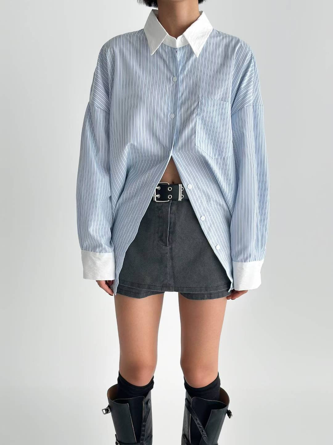 【初秋必備直紋恤衫💙】Basic Striped Shirt