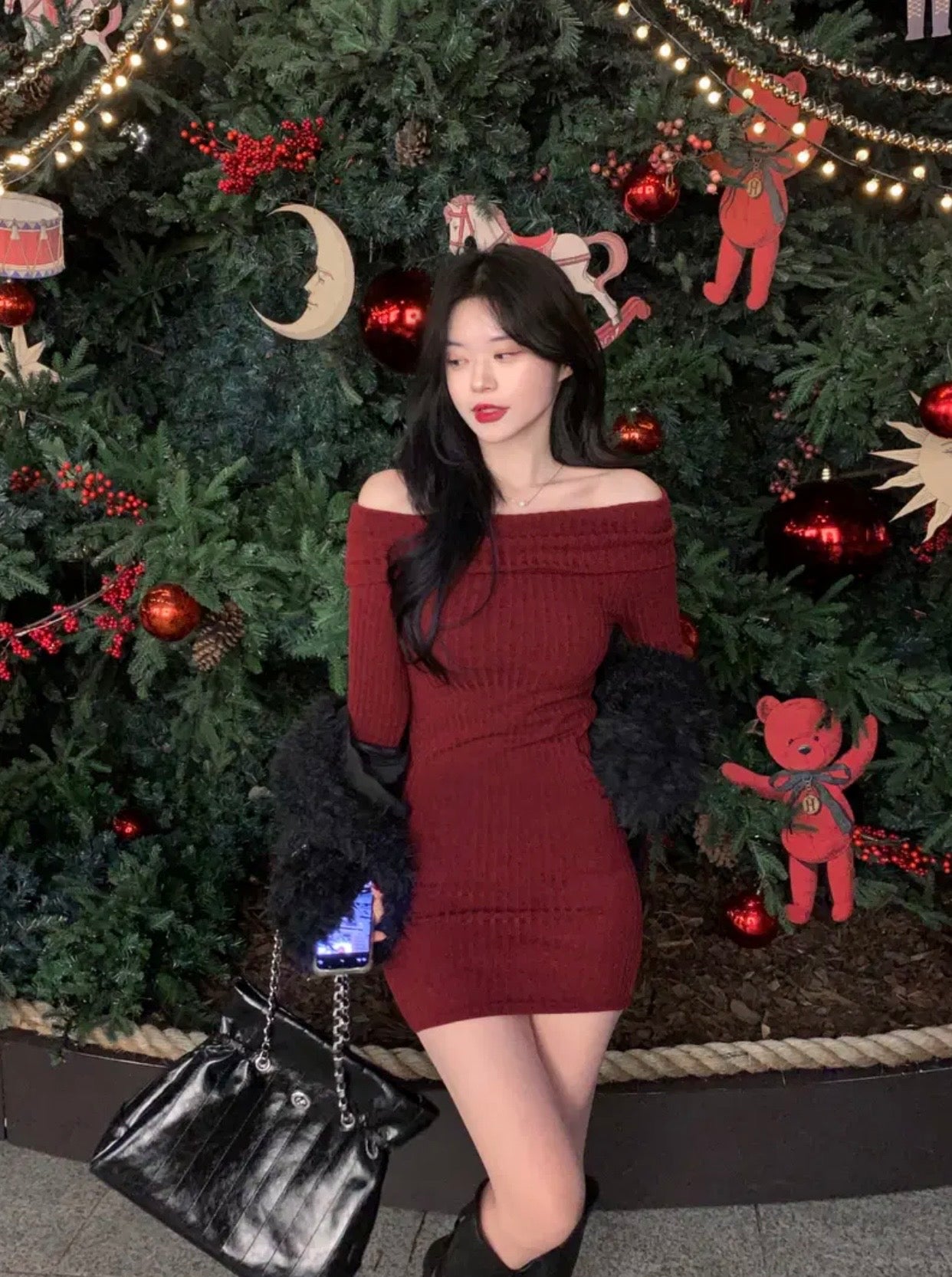 【節日感Party Dress🎊】2 Way Off Shoulder Dress