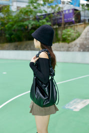 Solid Ruched Strap Shoulder Bag