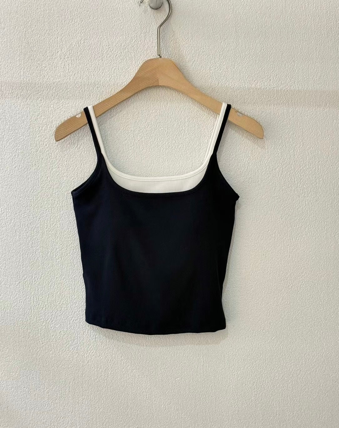 【✔️PAD｜拼接設計】Layered Double Strap Padded Cami Top