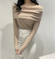 Long Sleeve Off Shoulder Solid Top