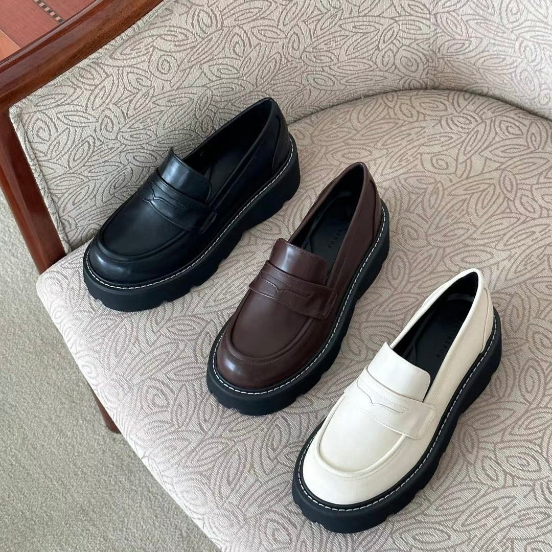 【小個子友好～增高5cm！】Basic Solid Plain Loafers