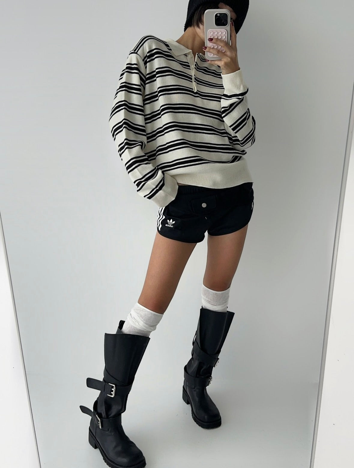 【🇰🇷韓國連線】Loose Fit Striped Collar T Shirt