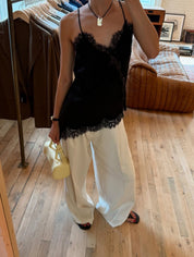 Satin lace camisole top