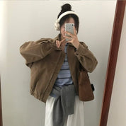 【美拉徳麂皮外套】Millard Solid Crop Jacket