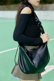 Solid Ruched Strap Shoulder Bag