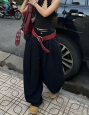 RECEPTIVE curved wide leg pants