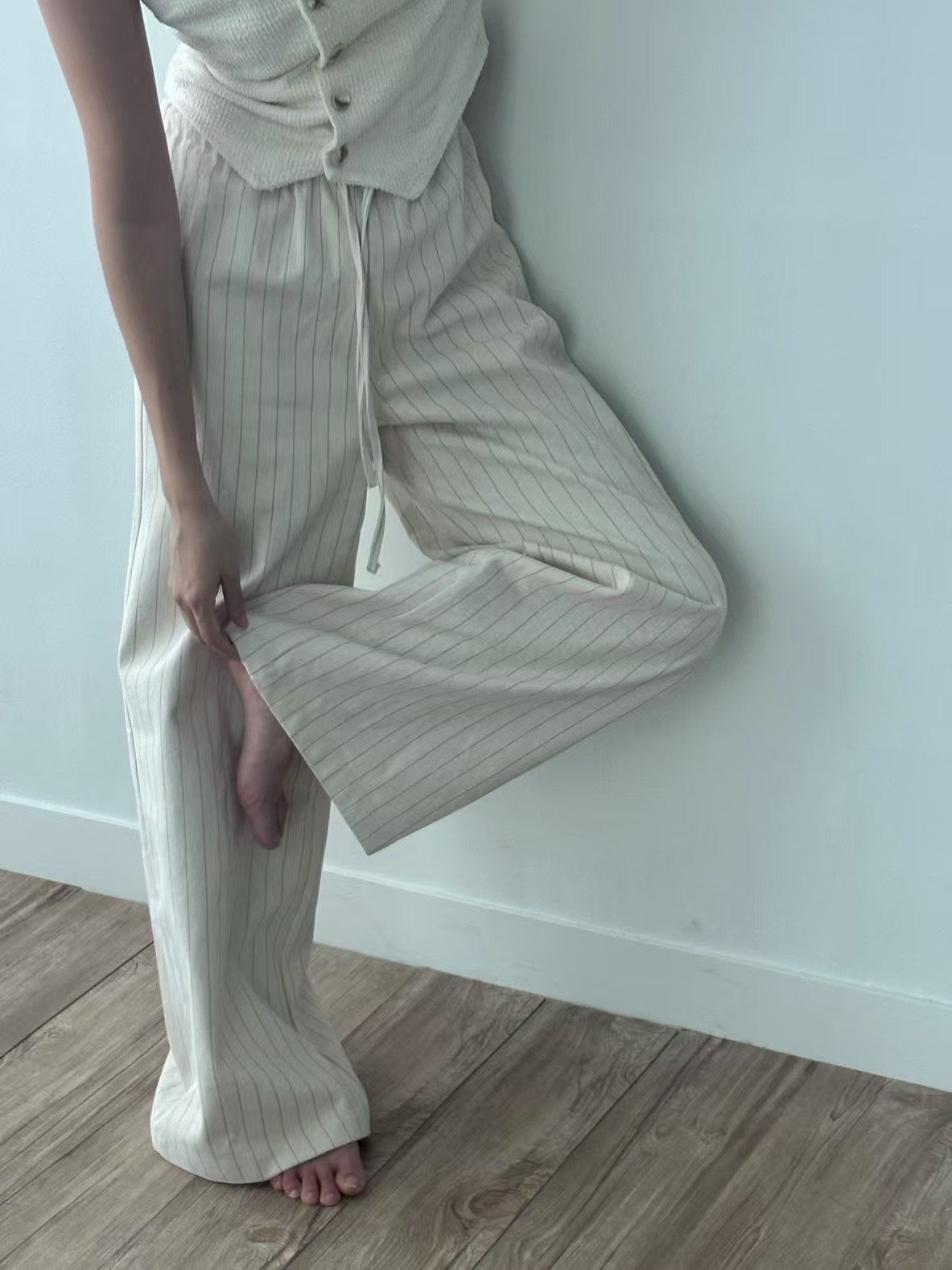 【顯腳長！知性直腳細條紋長褲】Striped Cozy Pants