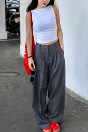 #T240【店主自留款! 10/10入膊背心】Basic Solid Boat Neck Tank Top
